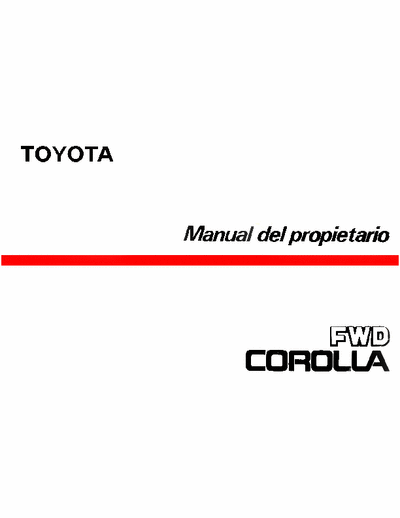 Toyota Corolla Manual del usuario FWD